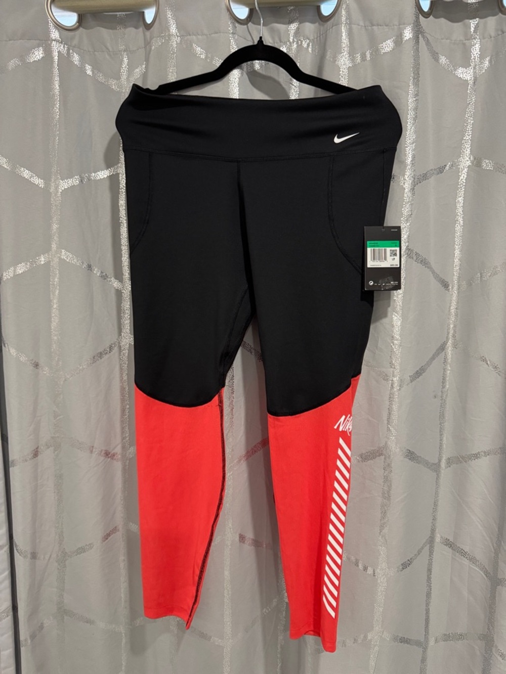 Nike Dri-FIT Training‎ Leggings Black Crimson Womens XL